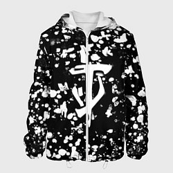 Куртка с капюшоном мужская Дум белые брызги красок, цвет: 3D-белый