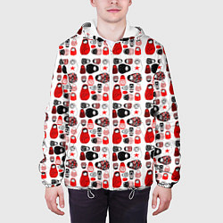 Куртка с капюшоном мужская Много матрешек, цвет: 3D-белый — фото 2