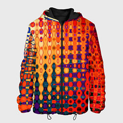 Куртка с капюшоном мужская Красно-жёлтый абстракция, цвет: 3D-черный