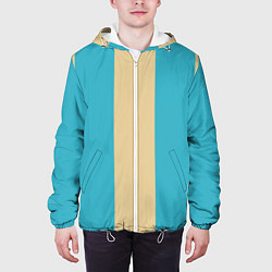 Куртка с капюшоном мужская Color blue beige, цвет: 3D-белый — фото 2