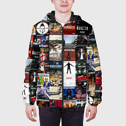 Куртка с капюшоном мужская Eminem - обложки альбомов и песен, цвет: 3D-черный — фото 2