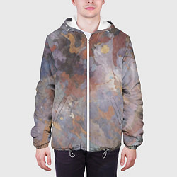 Куртка с капюшоном мужская Абстракция - pastel wonders, цвет: 3D-белый — фото 2