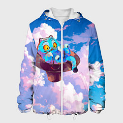 Куртка с капюшоном мужская Tiger Derpy in the clouds, цвет: 3D-белый