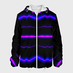 Куртка с капюшоном мужская Color multicoloured neon stripes, цвет: 3D-белый