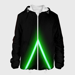 Куртка с капюшоном мужская Color neon green, цвет: 3D-белый