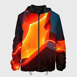 Куртка с капюшоном мужская Neon orange, цвет: 3D-черный