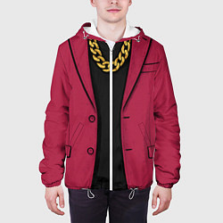 Куртка с капюшоном мужская Малиновый пиджак - новый русский 90-е, цвет: 3D-белый — фото 2
