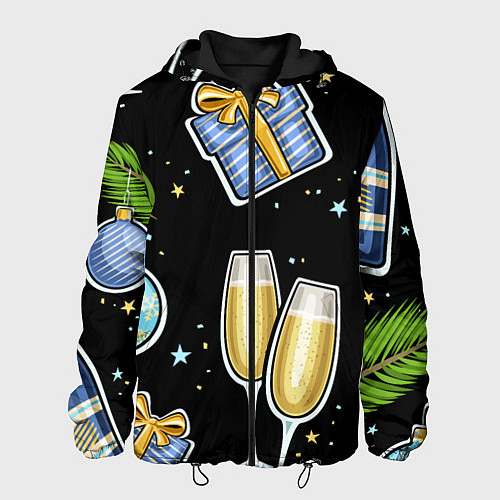 Мужская куртка Новогодний вайб / 3D-Черный – фото 1