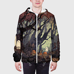 Куртка с капюшоном мужская Призрачный лес, цвет: 3D-белый — фото 2