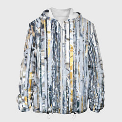 Куртка с капюшоном мужская Новогодний дождик, цвет: 3D-белый