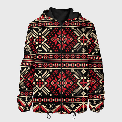 Мужская куртка Этнический славянский орнамент / 3D-Черный – фото 1