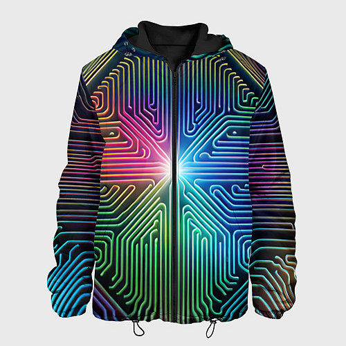 Мужская куртка Линейная графика / 3D-Черный – фото 1