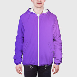 Куртка с капюшоном мужская The color is purple, цвет: 3D-белый — фото 2