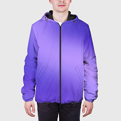 Куртка с капюшоном мужская Color purple gradient, цвет: 3D-черный — фото 2