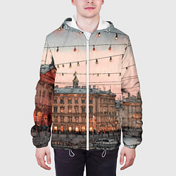 Куртка с капюшоном мужская Новогодний зимний Питер, цвет: 3D-белый — фото 2