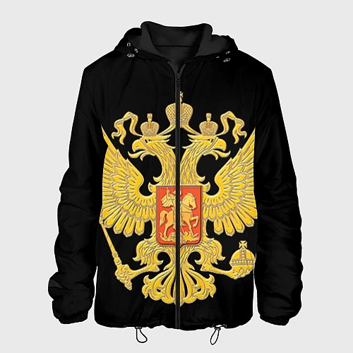 Мужская куртка Герб России: золото / 3D-Черный – фото 1