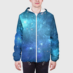 Куртка с капюшоном мужская Космос, цвет: 3D-белый — фото 2