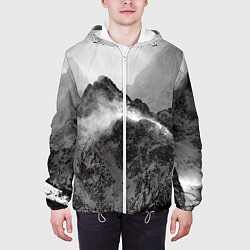 Куртка с капюшоном мужская Горы, цвет: 3D-белый — фото 2
