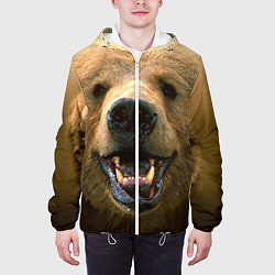 Куртка с капюшоном мужская Взгляд медведя, цвет: 3D-белый — фото 2