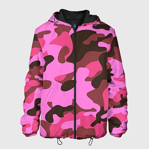Мужская куртка Камуфляж: розовый/коричневый / 3D-Черный – фото 1