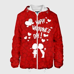 Куртка с капюшоном мужская Valentines Day, цвет: 3D-белый