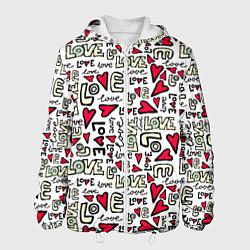 Куртка с капюшоном мужская Love Words, цвет: 3D-белый