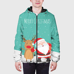 Куртка с капюшоном мужская Merry Christmas, цвет: 3D-черный — фото 2
