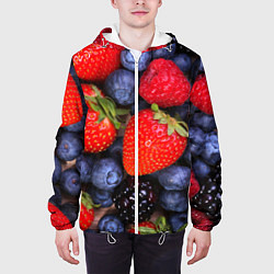 Куртка с капюшоном мужская Berries, цвет: 3D-белый — фото 2