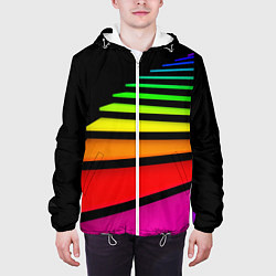 Куртка с капюшоном мужская Радужная лестница, цвет: 3D-белый — фото 2