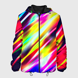 Куртка с капюшоном мужская Цветные блики, цвет: 3D-черный