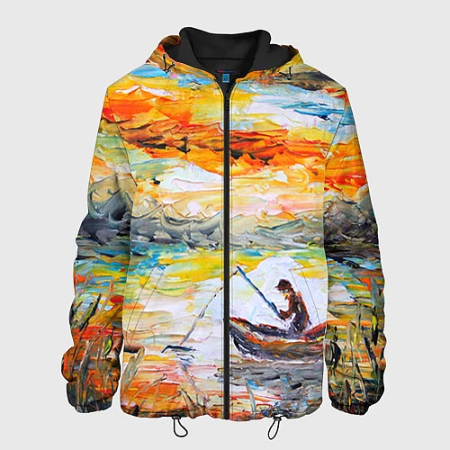 Мужская куртка Рыбак на лодке / 3D-Черный – фото 1