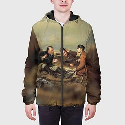 Куртка с капюшоном мужская Русские охотники, цвет: 3D-черный — фото 2