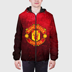 Куртка с капюшоном мужская Манчестер Юнайтед, цвет: 3D-черный — фото 2