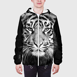 Куртка с капюшоном мужская Красавец тигр, цвет: 3D-белый — фото 2