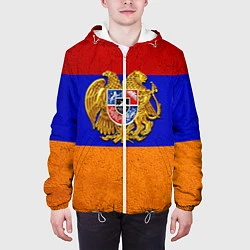 Куртка с капюшоном мужская Армения, цвет: 3D-белый — фото 2