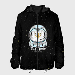 Куртка с капюшоном мужская Космонавт 7, цвет: 3D-черный