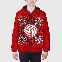 Куртка с капюшоном мужская Волейбол 34, цвет: 3D-черный — фото 2