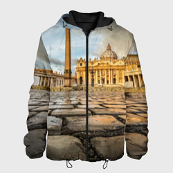 Куртка с капюшоном мужская Площадь святого Петра, цвет: 3D-черный