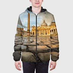 Куртка с капюшоном мужская Площадь святого Петра, цвет: 3D-черный — фото 2