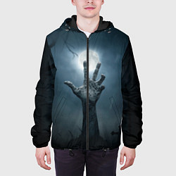 Куртка с капюшоном мужская Рука зомби, цвет: 3D-черный — фото 2