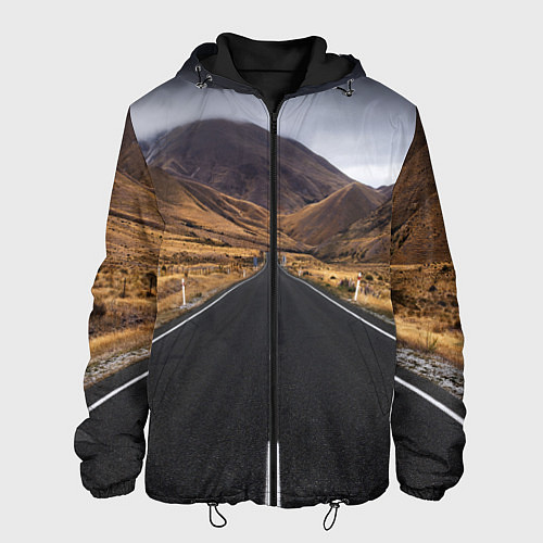 Мужская куртка Пейзаж горная трасса / 3D-Черный – фото 1