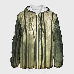 Куртка с капюшоном мужская Чарующий лес, цвет: 3D-белый