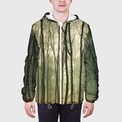 Куртка с капюшоном мужская Чарующий лес, цвет: 3D-белый — фото 2