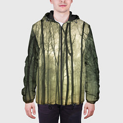 Куртка с капюшоном мужская Чарующий лес, цвет: 3D-черный — фото 2