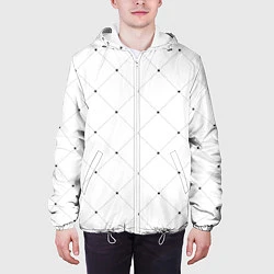 Куртка с капюшоном мужская Точечный узор!, цвет: 3D-белый — фото 2