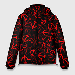 Куртка зимняя мужская Серп и молот 2, цвет: 3D-черный