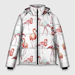 Куртка зимняя мужская Действия фламинго, цвет: 3D-красный