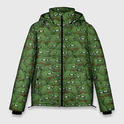 Куртка зимняя мужская Грустные лягушки, цвет: 3D-черный
