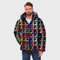 Куртка зимняя мужская The Beatles: pop-art, цвет: 3D-черный — фото 2