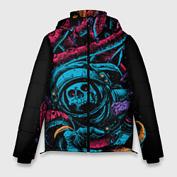 Куртка зимняя мужская Космический осьминог, цвет: 3D-черный